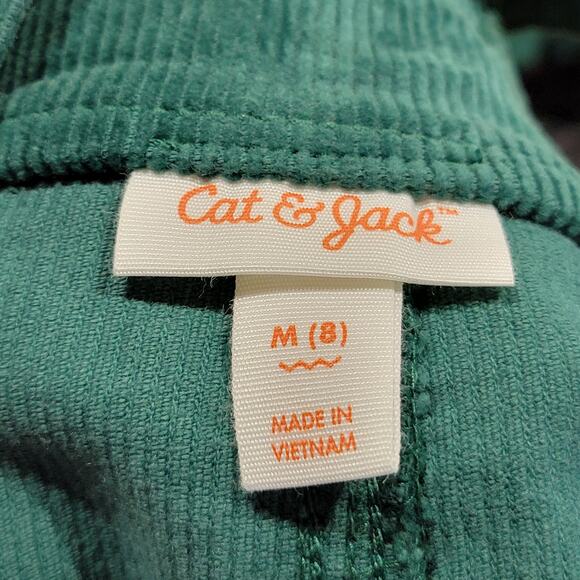 Cat & Jack Girls Wide Leg Corduroy Overalls, Jade Charm, Size Youth M, NWT - Picture 4 of 7